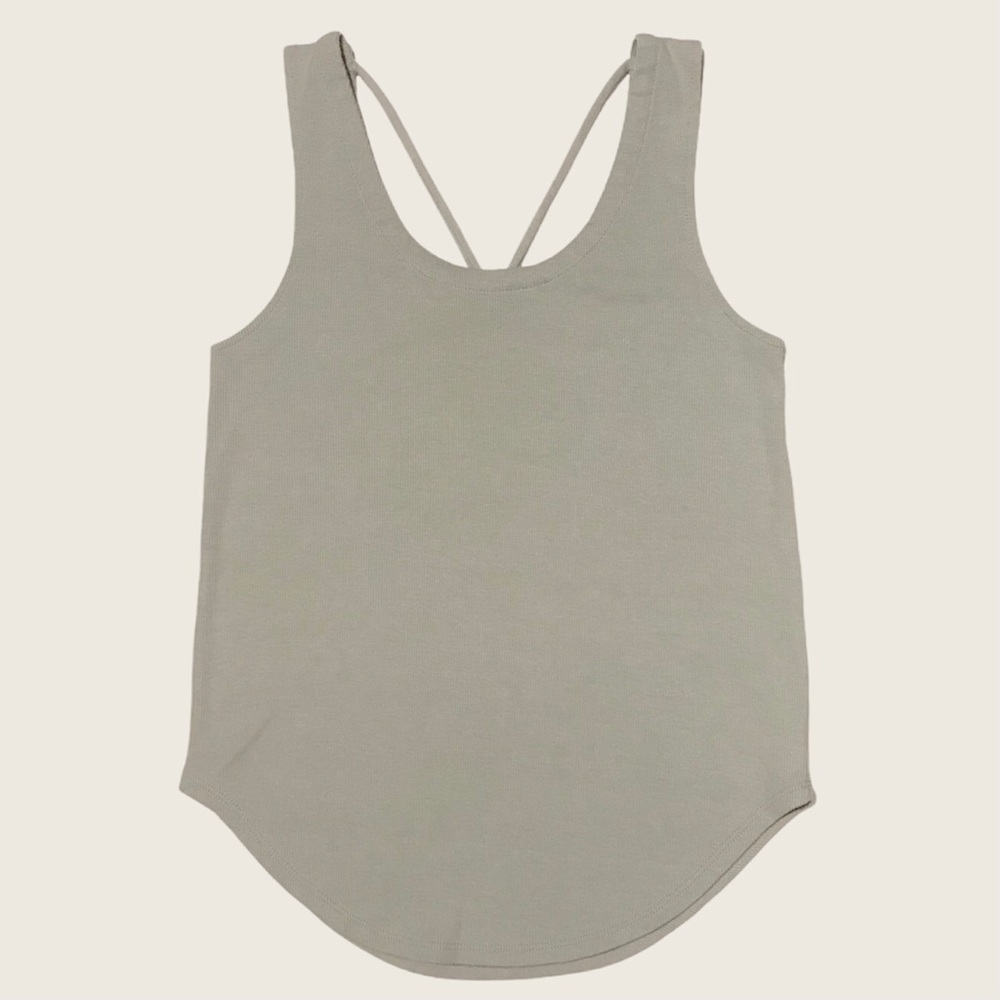 Chasor grey strappy ribbed tank top
